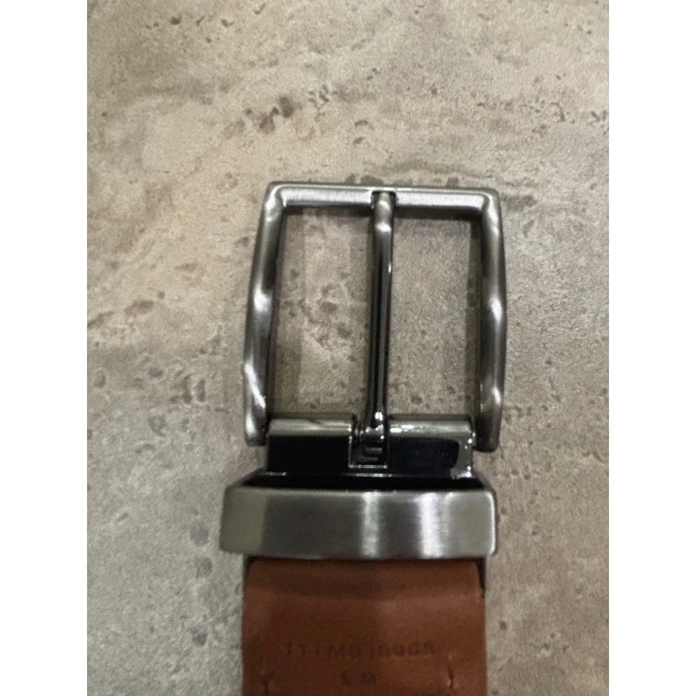 Tommy Bahama Mens Reversible Braided Belt Navy Tan Leather Trim Size S/M‎